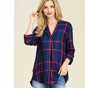 LAST SIZE! NEW Staccato Plaid Knit Top - Large
